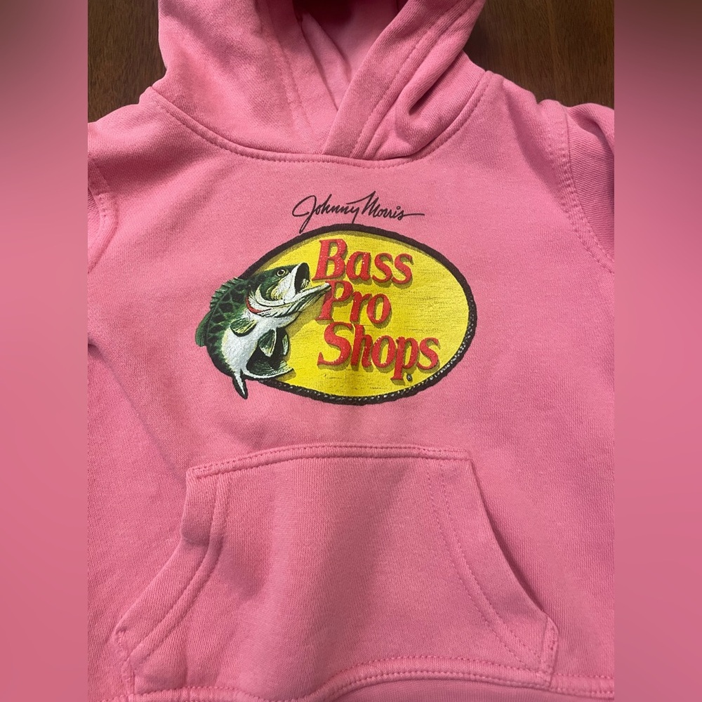 Toddler Pink Bass Pro Shops Hoodie Size 3T Girls Pullover Sweatshirt - Picture 2 of 9